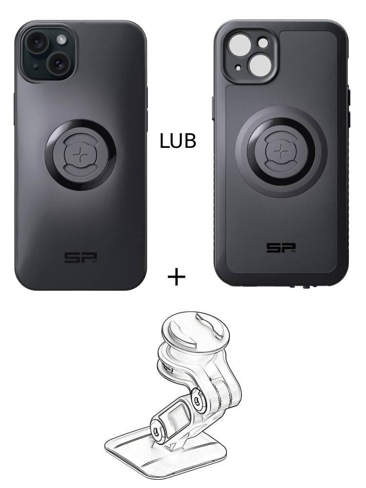 Zestaw do samochodu: etui na telefon iPhone 15 Plus + mocowanie SP Connect