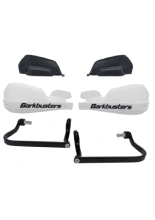Osłony dłoni Barkbusters VPS z regulowanymi deflektorami, biało-czarne + zestaw montażowy BMW, Honda, KTM, Suzuki
