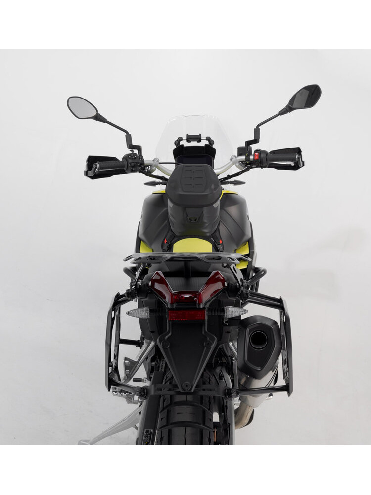 Zestaw: kufry boczne TRAX ADV + stelaże PRO 45/37 L Sw-Motech Aprilia Tuareg 660 (21-) (pojemność 37 i 45 L) srebrne