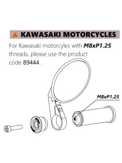 Końcówki kierownicy Daytona D-Mirror do motocykli Kawasaki czarne