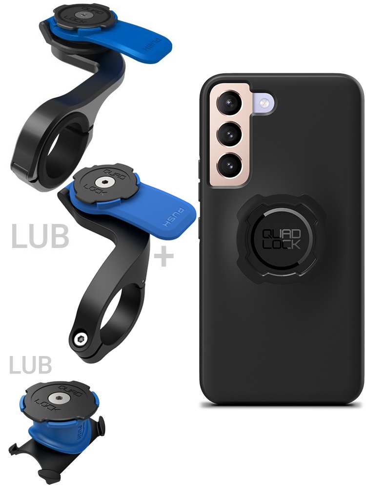 Zestaw rowerowy: etui na telefon Samsung Galaxy S22+ + mocowanie Quad Lock