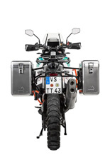 Zestaw: kufry boczne srebrne Zega Mundo + stelaże czarne Touratech KTM Super Adventure 1290 S/R (21-24) [poj.: 31+38l]