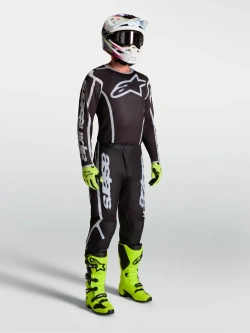Bluza cross dziecięca Alpinestars MX Fluid Apex V2 czarno-srebrna