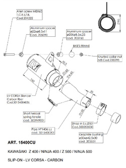 Tłumik motocyklowy LeoVince LV Corsa Carbon Kawasaki (wybrane modele) [stal nierdzewna] 