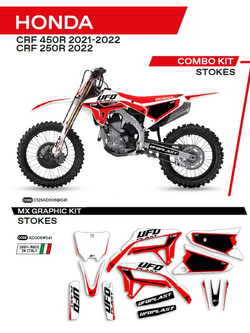 Komplet naklejek UFO Stokes do Hondy CRF 250R (22-), CRF 450R (21-) czarny