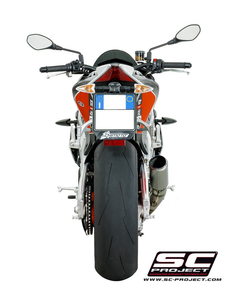 Tłumik CR-T High Position Titanium z siatką na rurze wylotowej SC-Project do APRILIA TUONO V4 1100 (2017 - 2018)