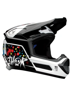 Kask enduro Thor Youth Fleet czarno-biało-czerwony