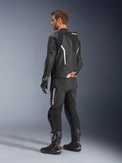 Kombinezon motocyklowy skórzany dwuczęściowy Alpinestars GP Force V2 czarno-biało-czerowny