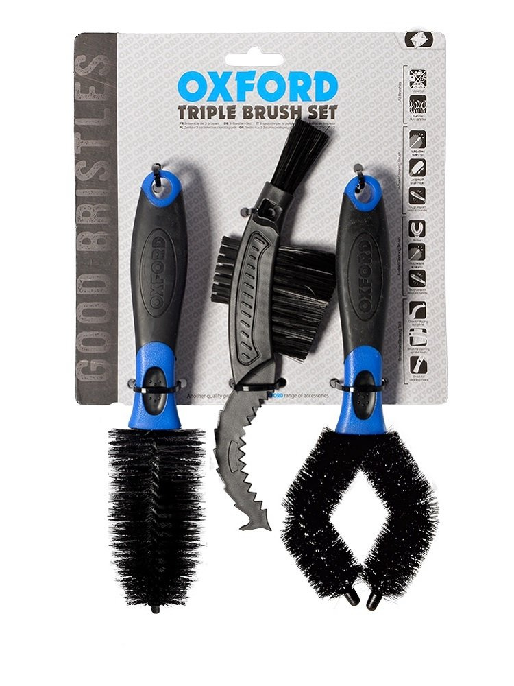 Zestaw szczotek do czyszczenia motocykla Oxford Triple Brush