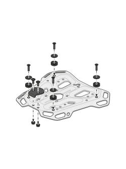 Zestaw: kufer centralny TRAX ADV + stelaż Street-rack SW-Motech BMW F 450 GS (25-) srebrny [poj.: 38l]