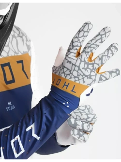 Rękawice cross Thor Sportmode Bravo niebiesko-szaro-białe