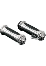 Nakładki manetek z podpórką Throttle Boss Kuryakyn Zombie Dual Cable srebrne