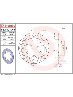 Tarcza Hamulcowa Brembo Serie Oro Fixed Prime Line Yamaha WR 250 F (01-)/ 450 F/ XTZ 750 Super Tenere (89-97)/ YZ 250 F (01-)/ 450 F (10-) [śr. 245 mm]