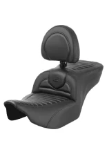 Kanapa motocyklowa dla kierowcy i pasażera z oparciem Saddlemen Roadsofa CF TR Harley Davidson Road Glide/ Street Glide (wybrane modele) (23-) czarna