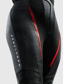 Spodnie motocyklowe damskie skórzane Rebelhorn Diva czarno-czerwone