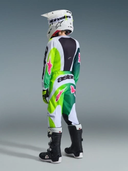 Spodnie cross dziecięce Alpinestars MX Fluid Portl zielono-biało-czarne