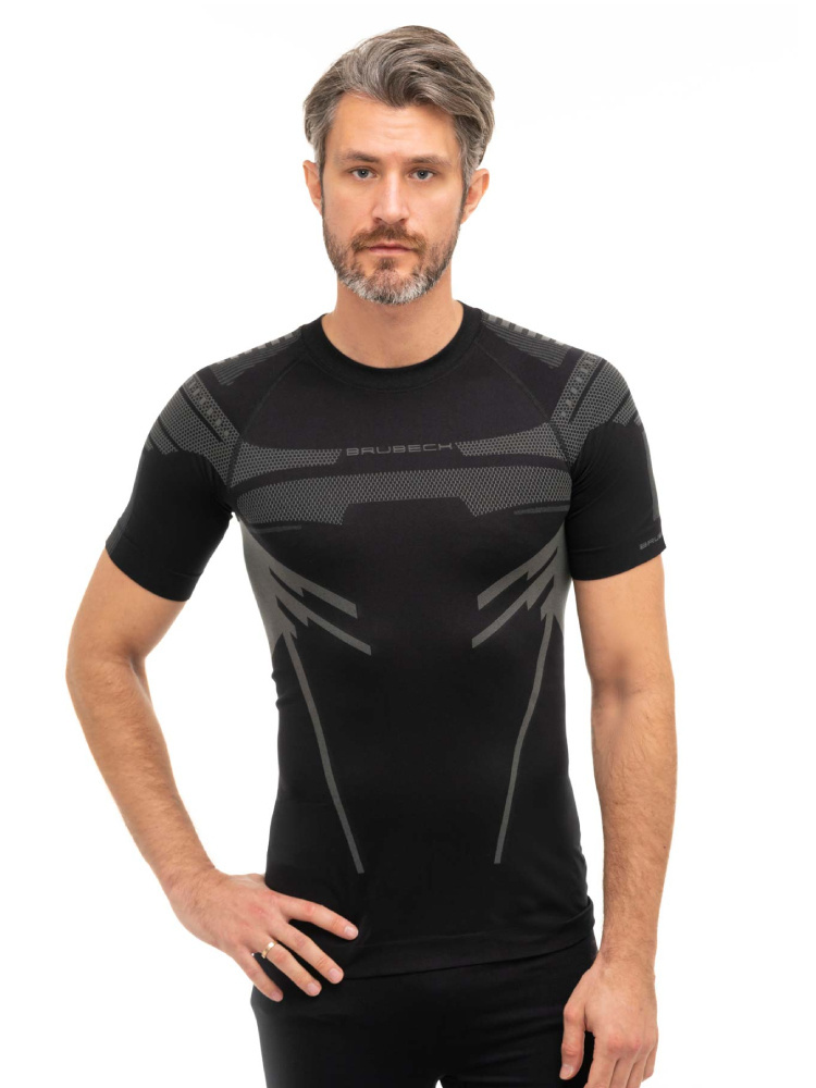 Koszulka termoaktywna Brubeck Dry czarno-szara