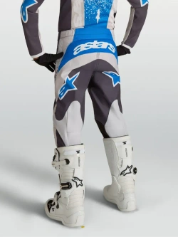 Spodnie cross dziecięce Alpinestars MX Fluid Drag czarno-szaro-niebieskie