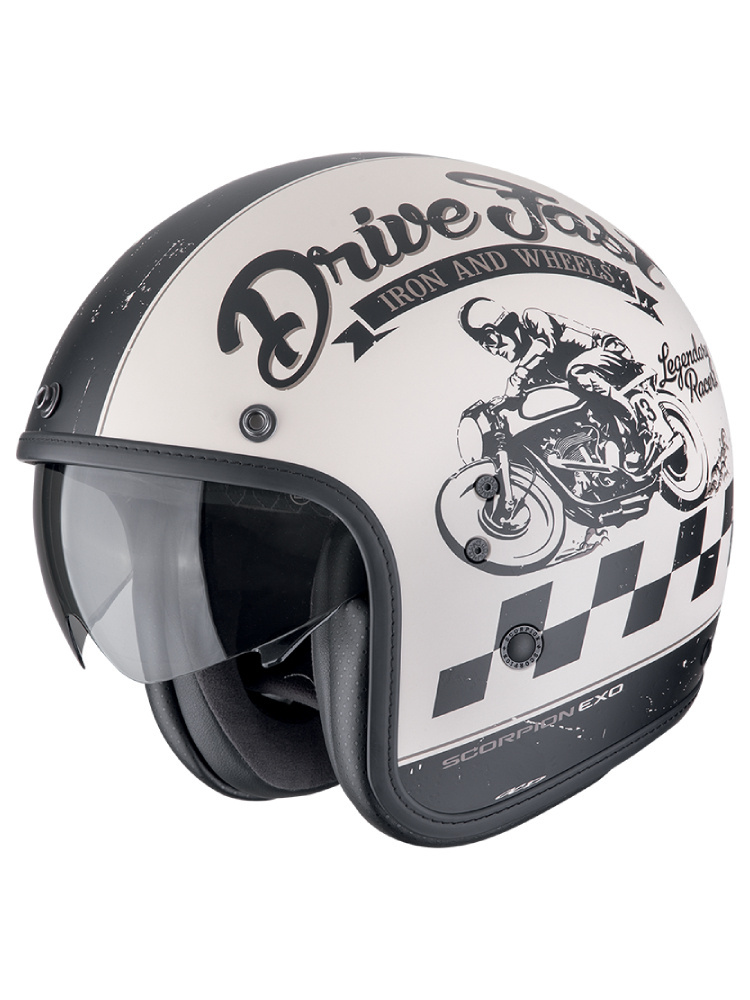 Kask otwarty Scorpion Belfast Evo Drive Fast beżowo-czarny matowy
