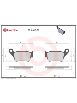 Klocki hamulcowe Brembo Genuine Indian Scout Bobber (17-)/ KTM 390 Adventure (20-25) [na tył, kpl. na 1 tarczę]