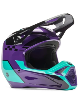 Kask enduro Fox V1 Collect czarno-niebiesko-fioletowy
