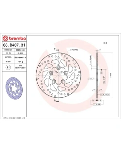 Tarcza Hamulcowa Brembo Serie Oro Fixed Prime Line Kymco (wybrane modele) [śr. 220 mm]