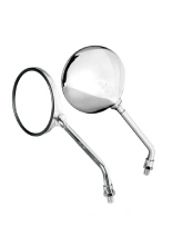 Lusterka Lampa Opal Chrom mocowane na kierownicy [para; prawy gwint M10x1,25]