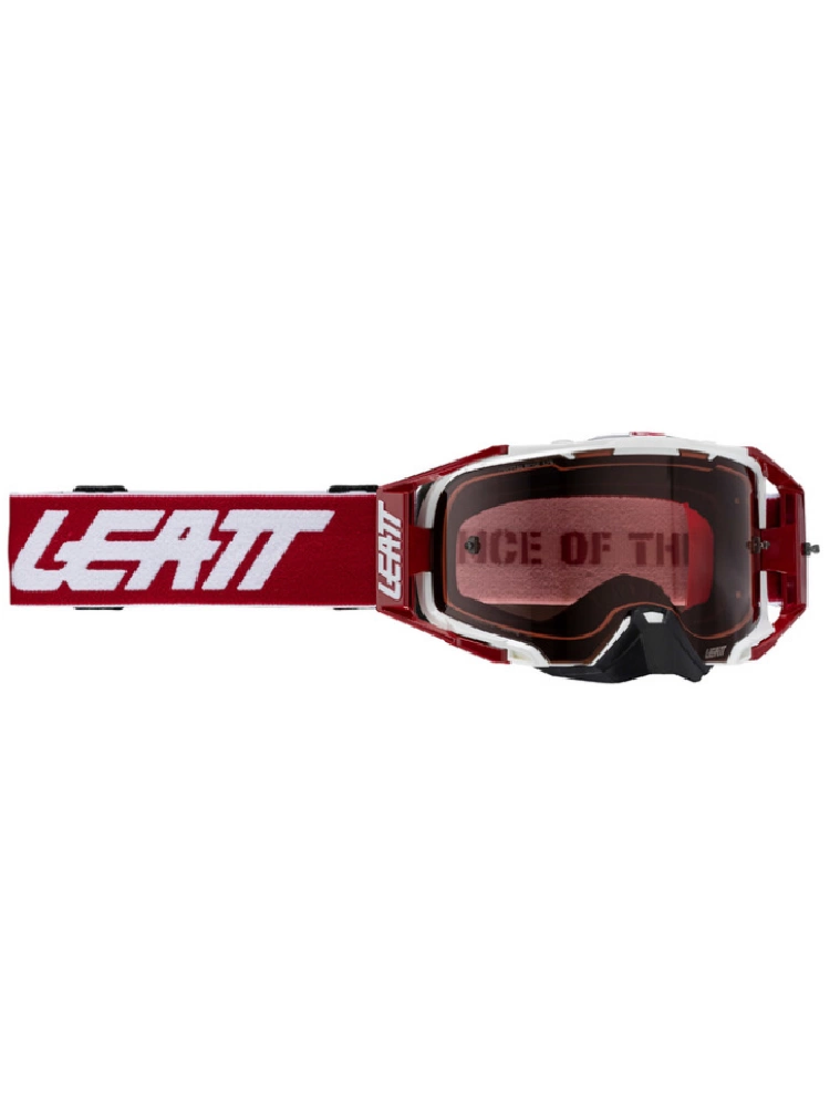 Gogle motocyklowe Leatt Velocity 6.5 Cryztal White Roze z czerwoną szybką czarno białe