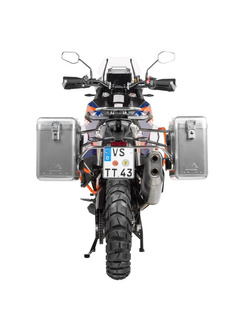 Zestaw: kufry boczne srebrne Zega Mundo + stelaże srebrne Touratech KTM Super Adventure 1290 S/R (21-24) [poj.: 31+38l]