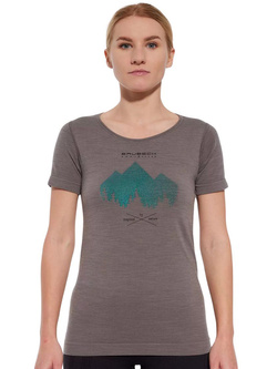 Koszulka termoaktywna damska z krótkim rękawem Brubeck Outdoor Wool Pro szara