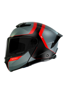 Kask szczękowy MT Atom 2 SV Emalla szaro-czarno-czerwony matowy