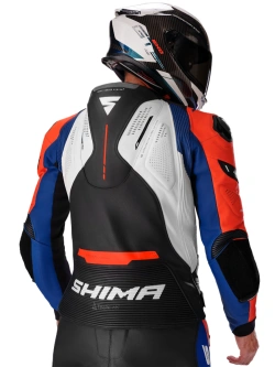 Kurtka motocyklowa skórzana Shima Mission ST G2 niebiesko-biało-czerwona