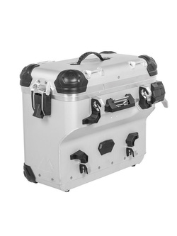 Zestaw: kufry boczne z anodowanego aluminium srebrne Zega Evo X + stelaże srebne Touratech BMW R1250GS/Adventure/ R1200GS (13-)/ R1200GS Adventure (14-) (2 x 38L)