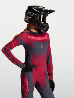 Bluza cross damska Alpinestars MX Stella Techstar Swan szaro-czerwona