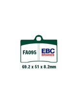 Klocki hamulcowe EBC FA095 69.2 x 51 x 8.2mm na przód.