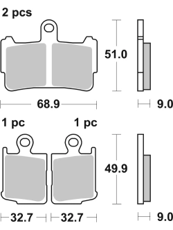Klocki hamulcowe Brembo SA Honda VFR 1200 X (09-16) [na przód, kpl. na 1 tarczę]