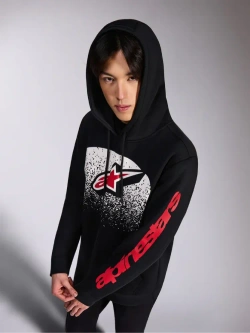 Bluza z kapturem Alpinestars Obsessed czarno-czerwona