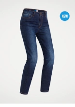 Jeansy motocyklowe damskie PMJ Hollie ciemnoniebieskie