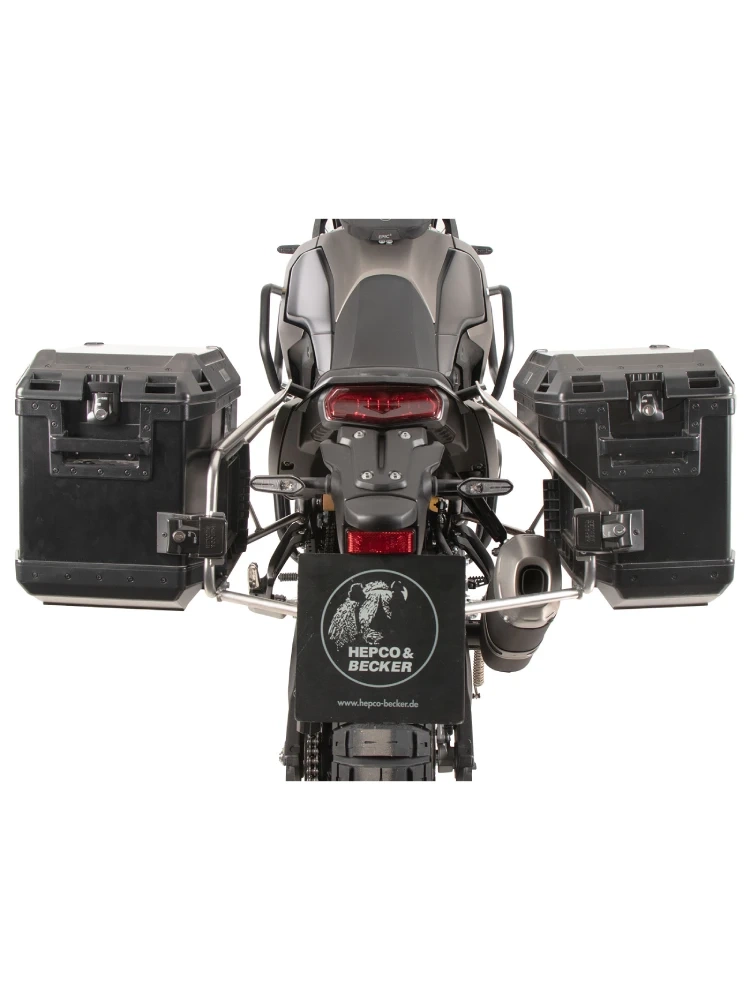 Zestaw: kufry boczne + stelaże Hepco&Becker Xplorer Cutout Yamaha Tenere 700 Rally (25-) czarne