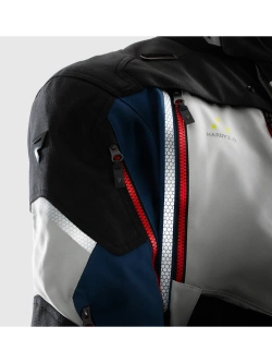 Kurtka motocyklowa tekstylna Rebelhorn Hardy 3.0 czarno-szaro-niebieska