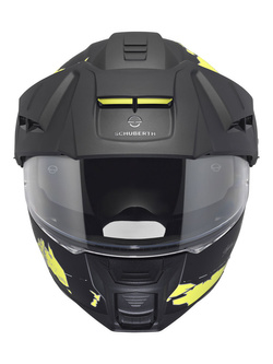 Zestaw: kask szczękowy Schuberth E2 Atlas czarno-zółty + dedykowany interkom motocyklowy