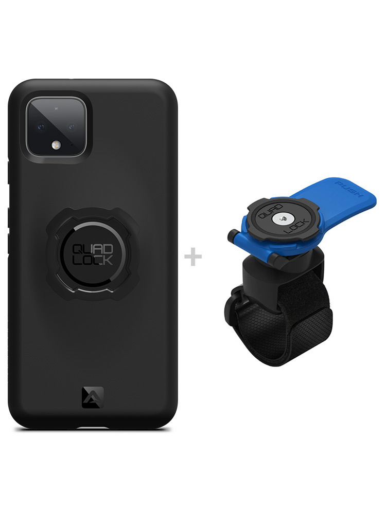 Zestaw: etui na telefon Google Pixel 4 + uchwyt Quad Lock montowany za pomocą paska z szybkozłączką