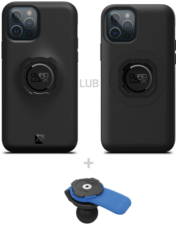 Zestaw: etui na telefon iPhone 12 / 12 Pro + uchwyt kulowy Quad Lock