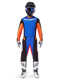 Spodnie cross damskie Alpinestars MX Techstar Melt pomarańczowo-niebieskie
