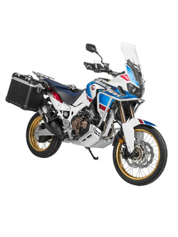Zestaw: kufry boczne z anodowanego aluminium czarne "And-Black" Zega Evo + stelaże czarne Touratech Honda CRF1000L Africa Twin (18-22) / CRF1000L Adventure Sports (38+45L)