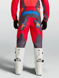 Spodnie cross dziecięce Alpinestars MX Fluid Hunt czerwono-niebiesko-pomarańczowe