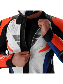 Kurtka motocyklowa skórzana Shima Mission ST G2 niebiesko-biało-czerwona