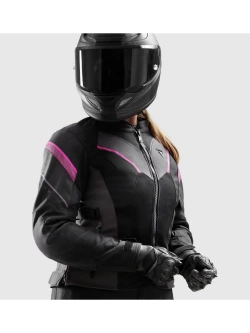 Kurtka motocyklowa damska tekstylna Rebelhorn Hiflow V czarno-szaro-różowa