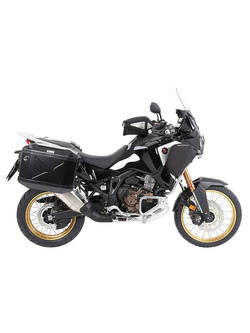 Zestaw: kufry boczne + stelaże Hepco&Becker Xplorer Cutout do Honda CRF 1100 L Africa Twin Adventure Sports (20-23) (kufry czarne, stelaż srebrny)
