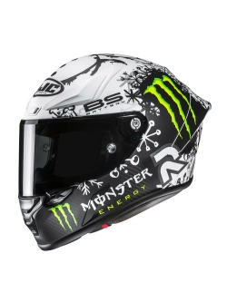 Kask integralny HJC RPHA 1 V2 Carbon Quartararo Snow Diablo Replica czarno-biały